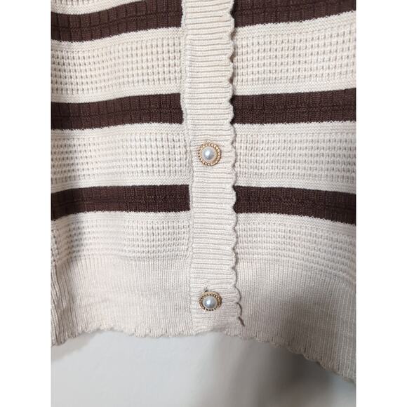 V FOR CITY Cardigan Women Knit Tweed Winter Chunky Size Small (487) - Picture 3 of 9